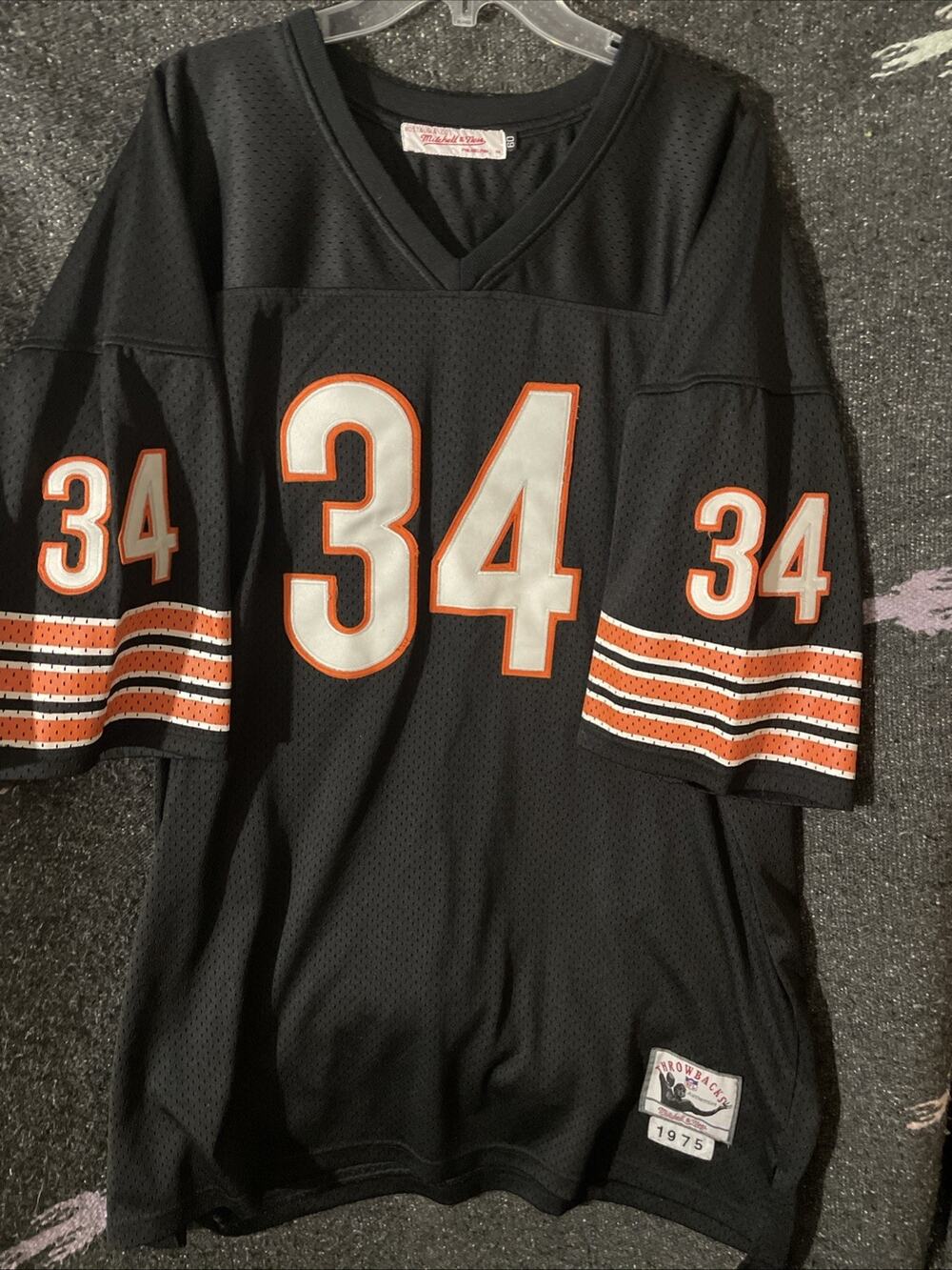 Vtg Mitchell & Ness Throwback 1975 #34 Walter Payton Chicago Bears Jersey Sz 60